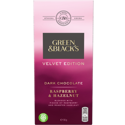 Green & Blacks Velvet Raspberry and Hazelnut Dark Chocolate